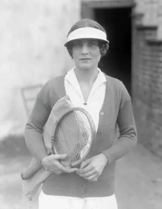 Framed Print : Helen Wills Holding Tennis Racket Framed Print : Helen Wills Holding Tennis Racket