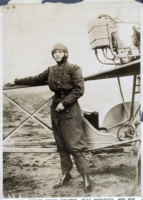 Framed Print : Helene Dutrieu Standing Beside Airplane Framed Print : Helene Dutrieu Standing Beside Airplane