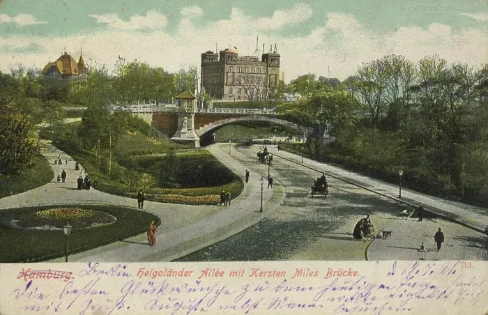 Framed Print : Helgolaender Allee with Kersten Miles Bridge, Hamburg, Germany, postcard with text, view around ca 1910, historical, digital reproduction of a historical postcard, public domain, from that time, exact date unknown Framed Print : Helgolaender Allee with Kersten Miles Bridge, Hamburg, Germany, postcard with text, view around ca 1910, historical, digital reproduction of a historical postcard, public domain, from that time, exact date unknown