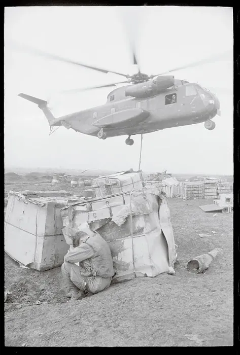Framed Print : Helicopter Landing Supplies Framed Print : Helicopter Landing Supplies