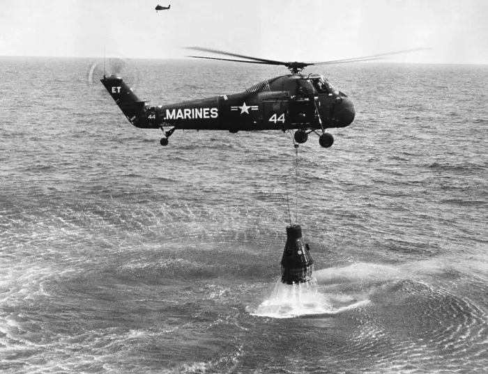 Framed Print : Helicopter Lifting Freedom 7 from Ocean Framed Print : Helicopter Lifting Freedom 7 from Ocean