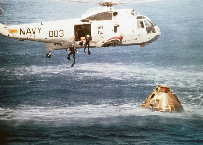 Framed Print : Helicopter Mission Site in Ocean Framed Print : Helicopter Mission Site in Ocean