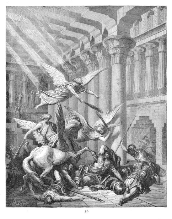 Framed Print : Heliodorus punishment at the temple 1883