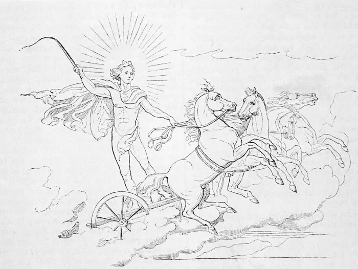 Framed Print : Helios Riding Horse Led Chariot
