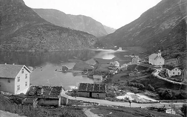 Hellesylt. A tranquil view of Hellesylt, in the Norwegian mountains