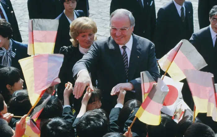 Framed Print : Helmut Kohl with Crowd