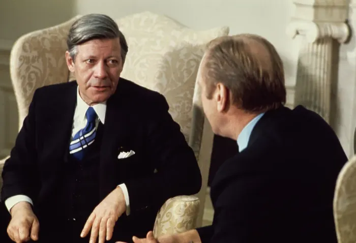 Framed Print : Helmut Schmidt And Gerald Ford