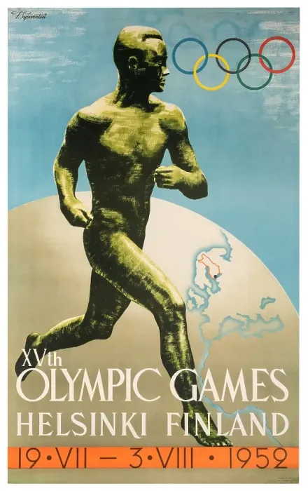 Framed Print : Helsinki'S 25Th Olympics Poster Framed Print : Helsinki'S 25Th Olympics Poster