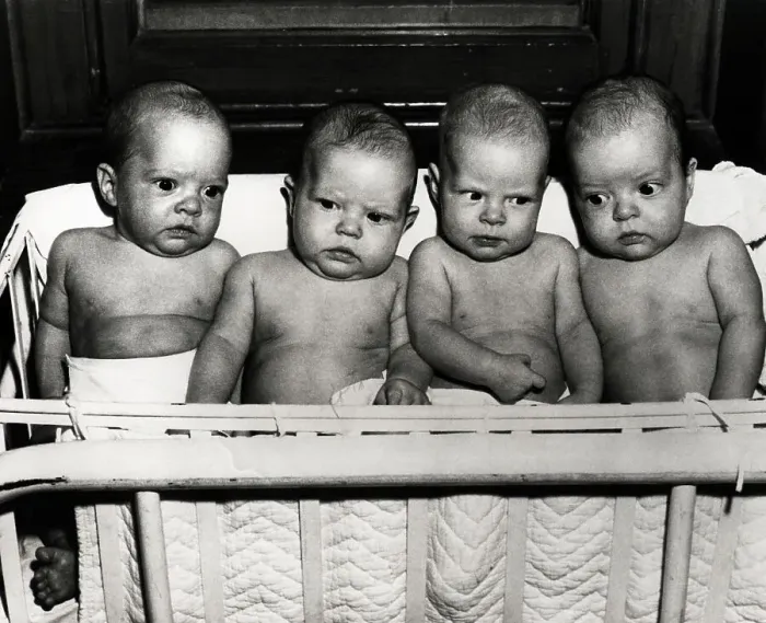 Framed Print : The Henn Quadruplets as Infants Framed Print : The Henn Quadruplets as Infants