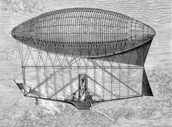 Henri Dupuy de Lome Navigable Balloon, First Design (October 1870) - 19th Century