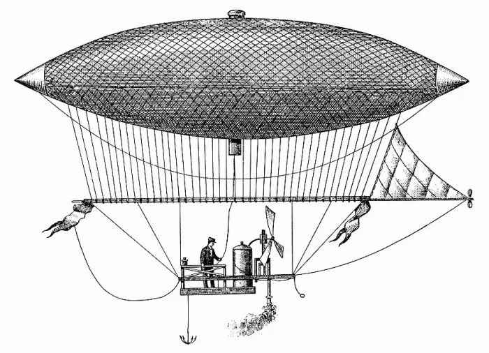 Framed Print : Henri Giffard's steam-powered dirigible Framed Print : Henri Giffard's steam-powered dirigible