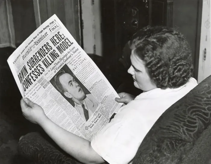 Framed Print : Henrietta Koscianski Reads Paper Framed Print : Henrietta Koscianski Reads Paper