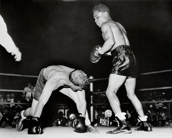 Framed Print : Henry Armstrong Knocking down Orville Drouillard Framed Print : Henry Armstrong Knocking down Orville Drouillard