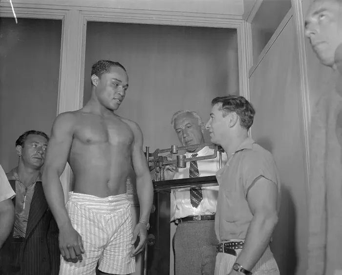 Framed Print : Henry Armstrong Being Weighed Framed Print : Henry Armstrong Being Weighed