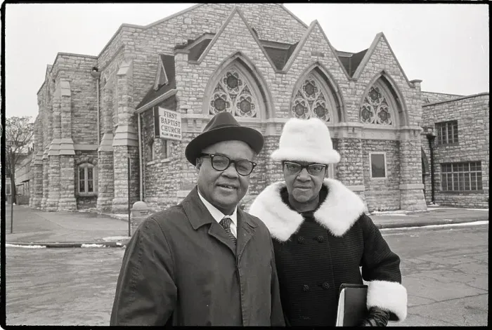 Framed Print : Henry Armstrong And Wife Outside Church Framed Print : Henry Armstrong And Wife Outside Church