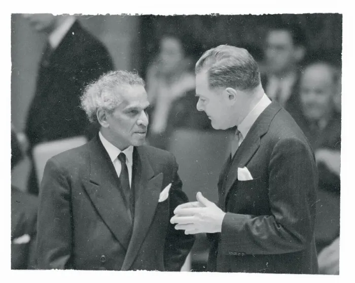 Framed Print : Henry Cabot Lodge Talking with V. V. Krishna Menon Framed Print : Henry Cabot Lodge Talking with V. V. Krishna Menon