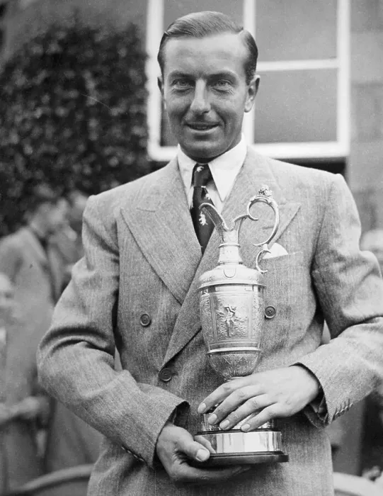 Framed Print : Henry Cotton Smiling and Holding Golf Trophy
