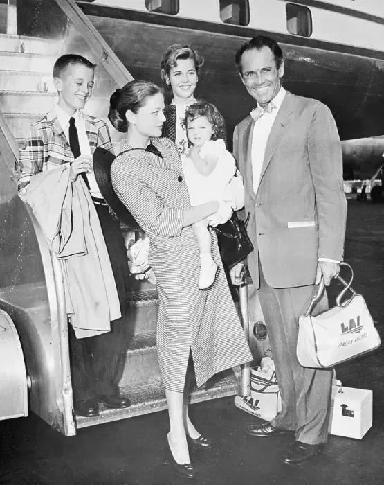 Framed Print : Henry Fonda Posing with His Family Framed Print : Henry Fonda Posing with His Family