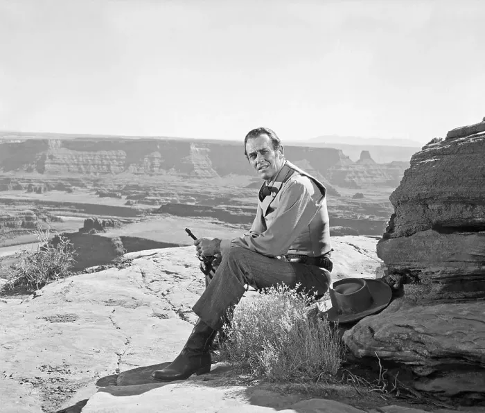 Framed Print : Henry Fonda in Southwest Landscape Framed Print : Henry Fonda in Southwest Landscape