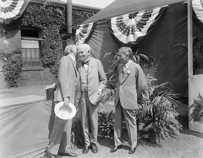 Framed Print : Henry Ford and Acquaintances Together Outside Framed Print : Henry Ford and Acquaintances Together Outside