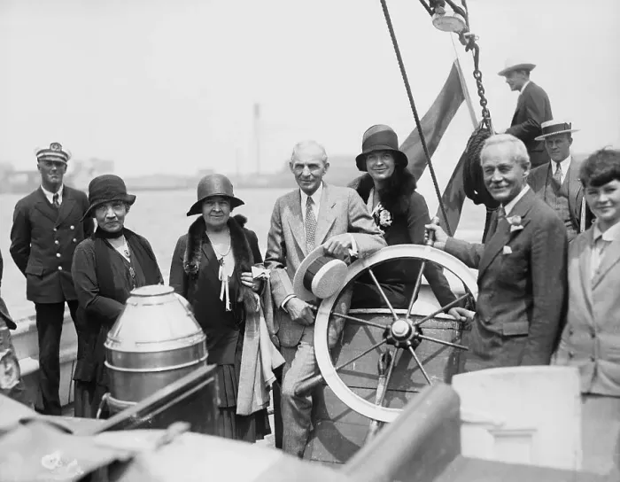 Framed Print : Henry Ford and Acquaintances on Ship Deck Framed Print : Henry Ford and Acquaintances on Ship Deck