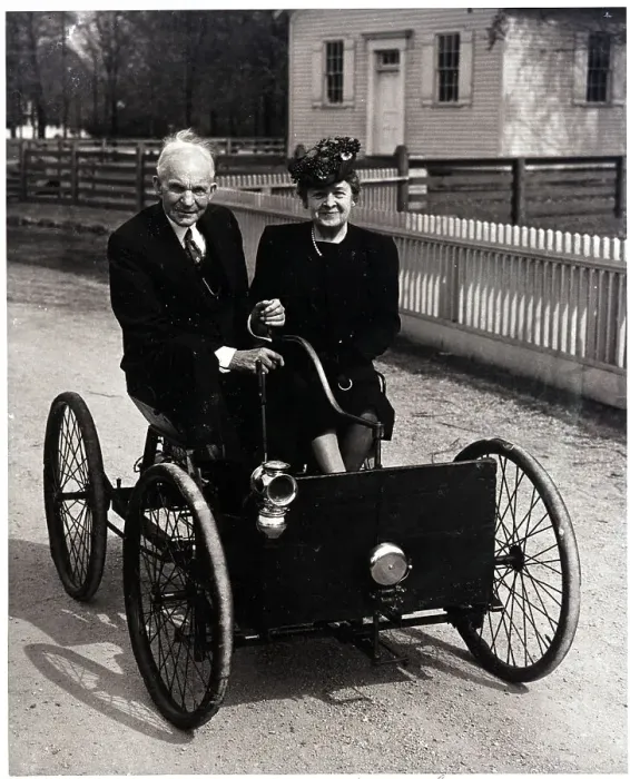 Framed Print : Henry Ford with Family in First Automobile Framed Print : Henry Ford with Family in First Automobile