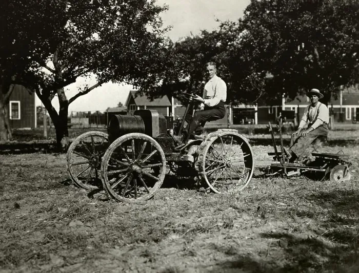 Framed Print : Henry Ford and Farmer Utilizing Tractor Framed Print : Henry Ford and Farmer Utilizing Tractor