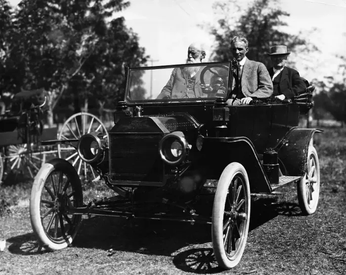 Framed Print : Henry Ford and Friends in Model T