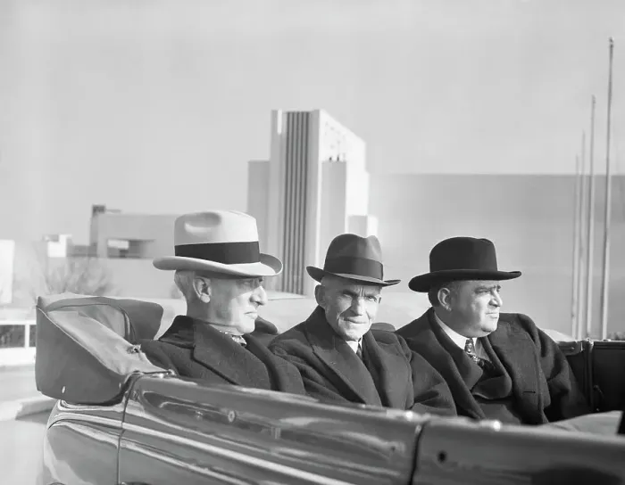 Framed Print : Henry Ford with Governor and Mayor of New York
