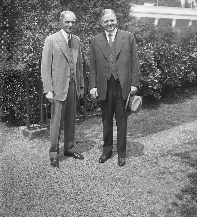 Framed Print : Henry Ford and Herbert Hoover Posing for Camera Framed Print : Henry Ford and Herbert Hoover Posing for Camera