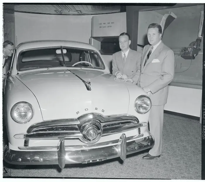 Framed Print : Henry Ford II and Brother Benson with New Models Framed Print : Henry Ford II and Brother Benson with New Models