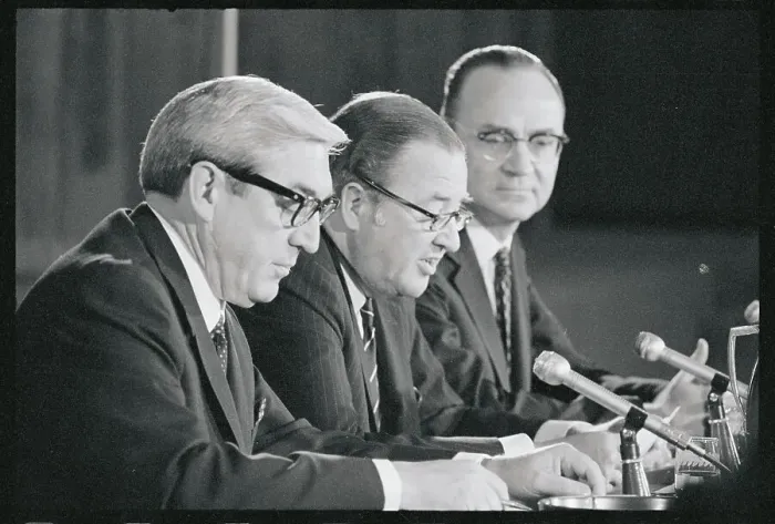 Framed Print : Henry Ford II and Colleagues at a News Conference Framed Print : Henry Ford II and Colleagues at a News Conference