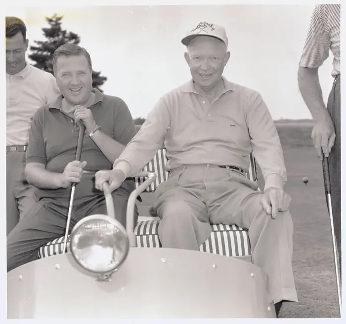 Framed Print : Henry Ford II and Dwight Eisenhower in Golf Cart Framed Print : Henry Ford II and Dwight Eisenhower in Golf Cart