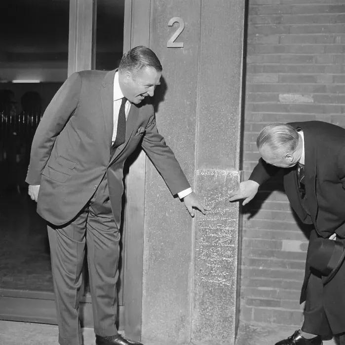 Framed Print : Henry Ford II and Konrad Adenauer Checking Signatures Framed Print : Henry Ford II and Konrad Adenauer Checking Signatures