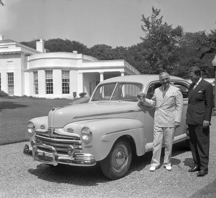 Framed Print : Henry Ford II Presenting a Car to President Truman Framed Print : Henry Ford II Presenting a Car to President Truman