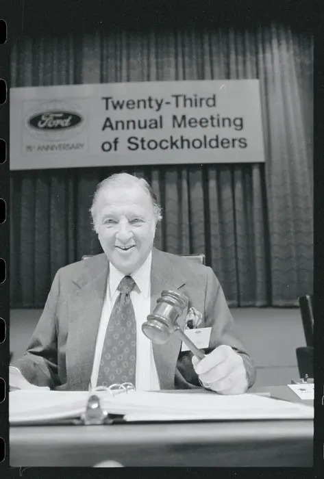 Framed Print : Henry Ford II at Stockholders Meeting Framed Print : Henry Ford II at Stockholders Meeting