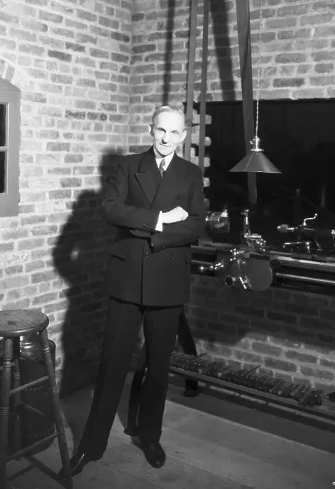 Framed Print : Henry Ford in Model of First Workshop Framed Print : Henry Ford in Model of First Workshop