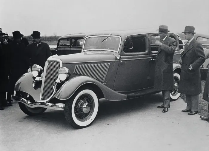 Framed Print : Henry Ford and Son with Spectators at Car Show Framed Print : Henry Ford and Son with Spectators at Car Show