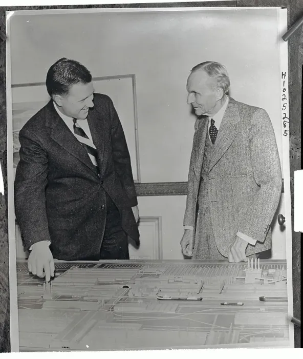 Framed Print : Henry Ford Speaking to His Grandson Framed Print : Henry Ford Speaking to His Grandson