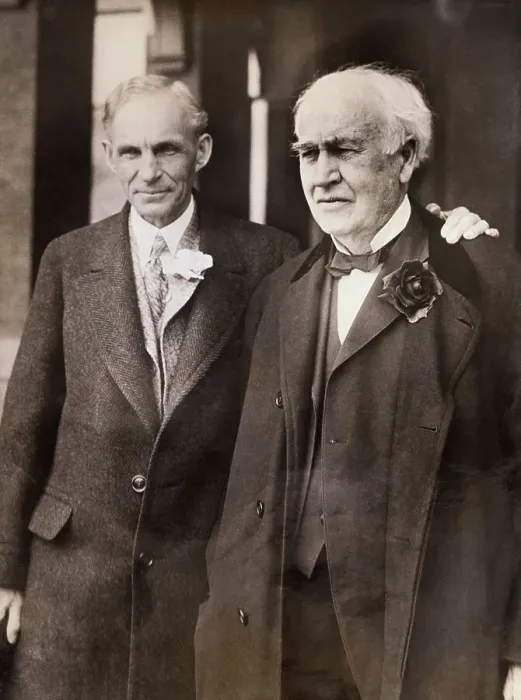 Framed Print : Henry Ford and Thomas Edison Posing Affectionately Framed Print : Henry Ford and Thomas Edison Posing Affectionately
