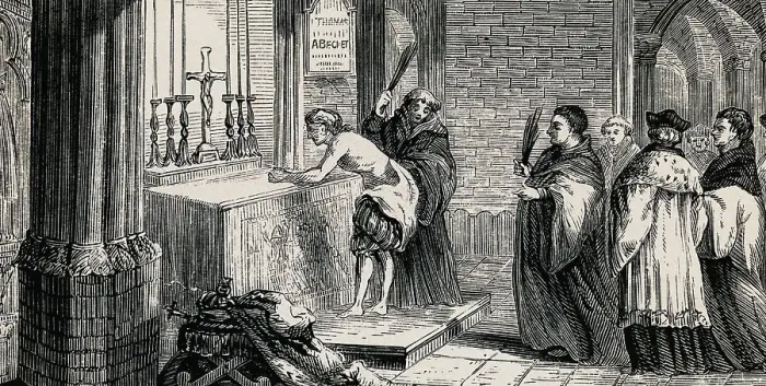 Framed Print : Henry II Being Punished for a Royal Misdeed Framed Print : Henry II Being Punished for a Royal Misdeed