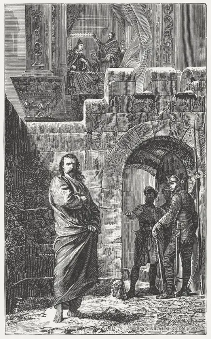 Framed Print : Henry IV in the Castle of Canossa, 1077, published 1881 Framed Print : Henry IV in the Castle of Canossa, 1077, published 1881