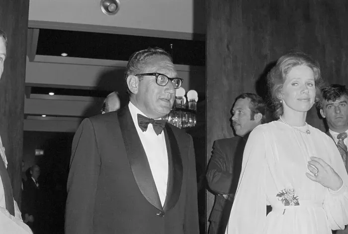 Framed Print : Henry Kissinger and Liv Ullmann Arriving Framed Print : Henry Kissinger and Liv Ullmann Arriving