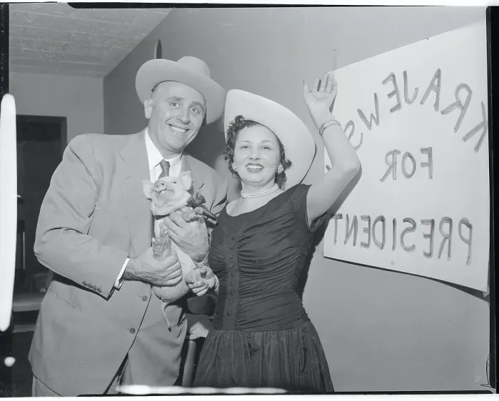 Framed Print : Henry Krajewski with Anna Marie Yezo and Mascot Framed Print : Henry Krajewski with Anna Marie Yezo and Mascot