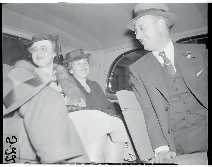 Framed Print : Henry Morgenthau Jr. Speaking to Passengers Framed Print : Henry Morgenthau Jr. Speaking to Passengers