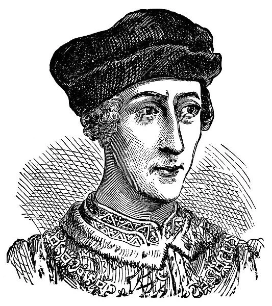 Henry V. Engraving from 1896 featuring Henry V who was the ruler of England