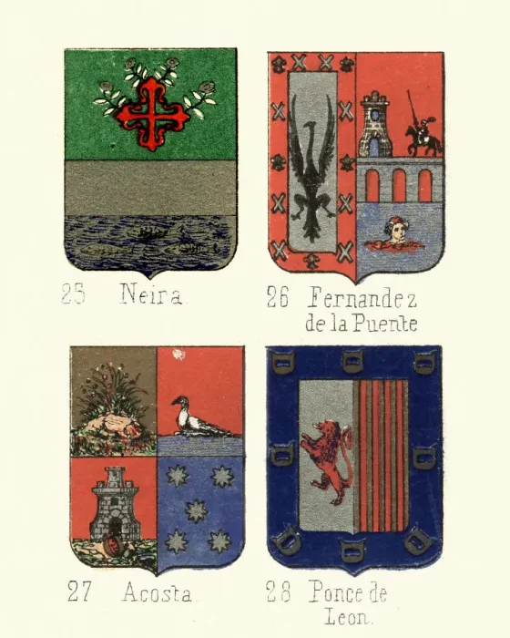 Framed Print : Heraldry Coat of Arms, Neira, Fernandez, Acosta, Ponce de Leon Framed Print : Heraldry Coat of Arms, Neira, Fernandez, Acosta, Ponce de Leon