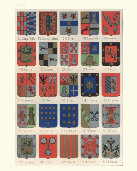Framed Print : Heraldry, Coats of Arms of Spain Framed Print : Heraldry, Coats of Arms of Spain