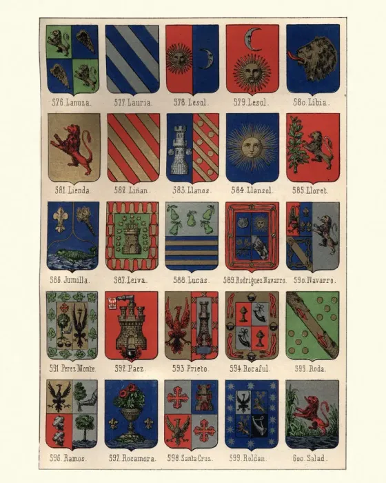 Framed Print : Heraldry, Coats of Arms of Spain Framed Print : Heraldry, Coats of Arms of Spain