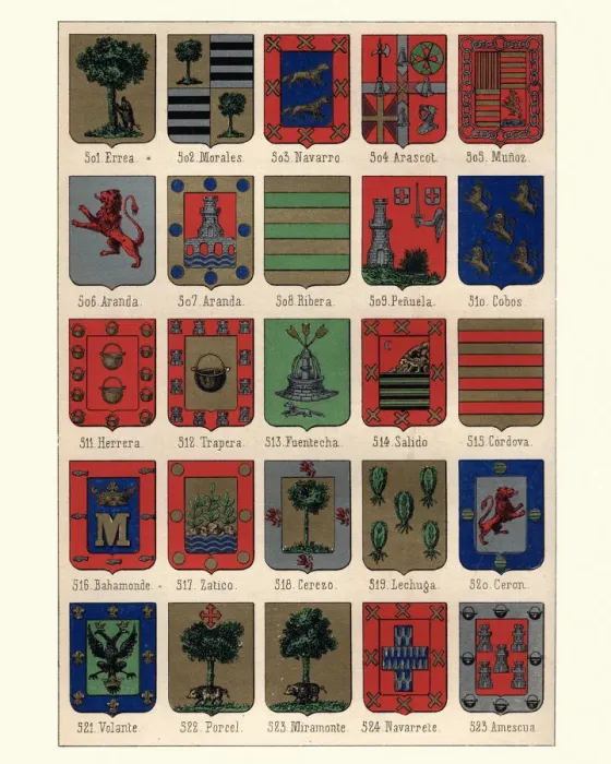 Framed Print : Heraldry, Coats of Arms of Spain Framed Print : Heraldry, Coats of Arms of Spain
